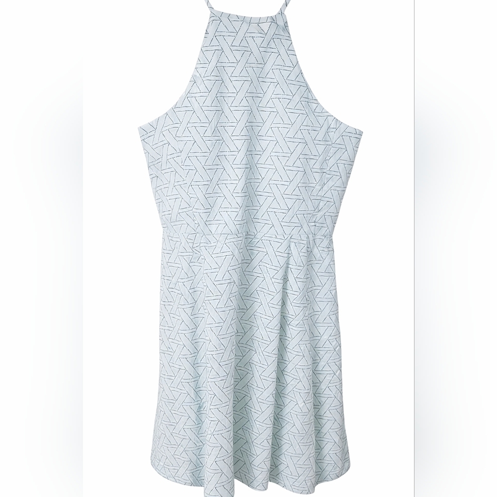 Banana Republic Y2K Geometric Midi Dress Sz 12 Petite New - Picture 2 of 9